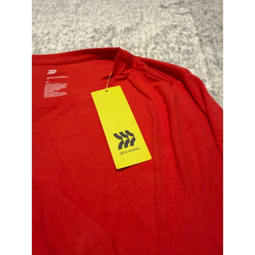 All‎ in Motion Women Red Long Sleeve Twist Front Athletic Top Size 1X